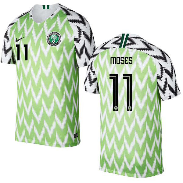 Nigeria #11 Moses Home Soccer Country Jersey
